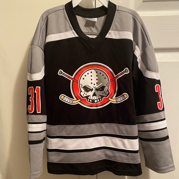 Slasher 31 Youth Small Graphic Black Costume Halloween NHL style Jersey - Picture 2 of 6